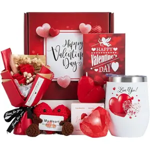 Gifts Box for Girlfriend Wife Lover Valentines Day Birthday Gifts for Women Heart-shaped Gift Red Rose Love Gift Basket Love You Wedding & Engagement Anniversary Romantic Set