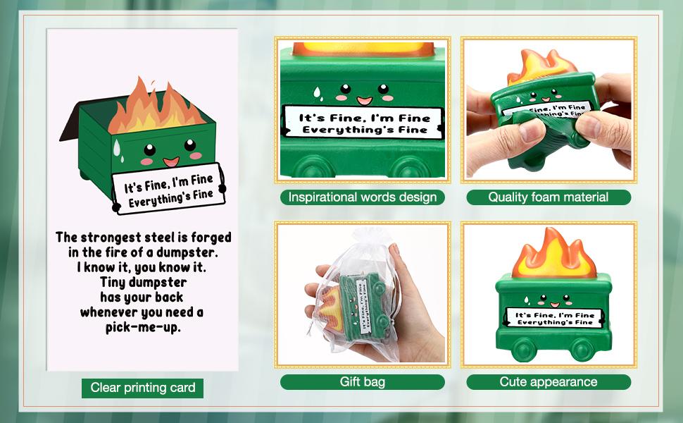 24/48 Pcs Dumpster Fire Stress Ball Funnny Stress Ball for Valentine's Day Employee Appreciation Gift White Elephant Party Favors Emotional Support Labor Day Gift for Coworker Teacher Creative Office Supplies Desk Accessories