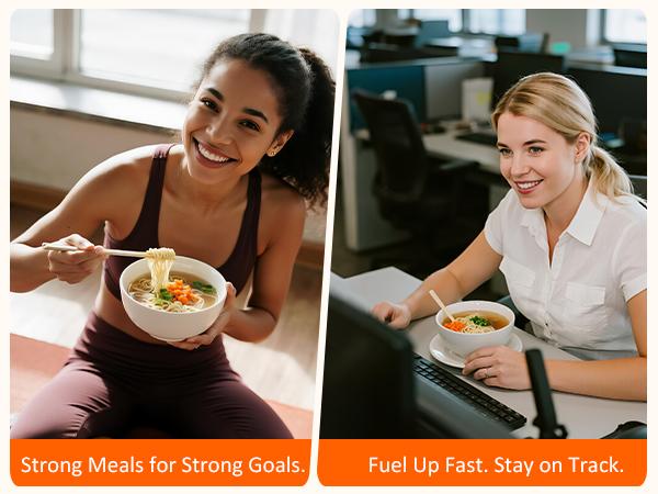 Healspot High Protein Instant Ramen Cups, 6 Cups, 32g Plant-Based Protein, Non-Fried, Low Fat, Low Carb, Non-GMO, Golden Chicken, Smoky Beef & Classic Pork