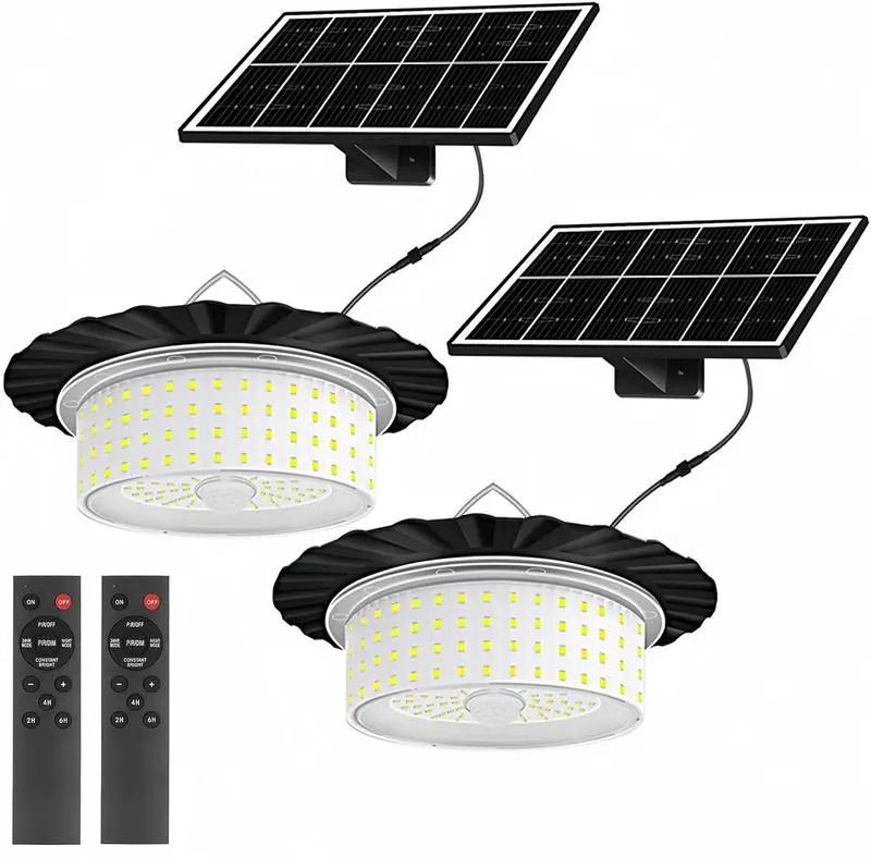 Adjustable solar roof light - 244 LEDs, 360° illumination, portable waterproof solar lamp, with remote control and automatic shutdown function, suitable for chicken coops, outdoor courtyards, warehouses, garages
