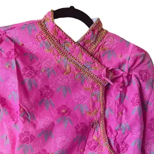 Nepali Dhaka Boutique handwork Chaubandi Choli- Traditional Nepali Womenswear- Pink Color