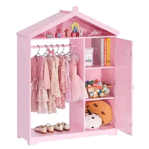 【SummerFinds】VEVOR Kids Dress Up Storage, with Mirror, Dress Up Closet, Kids Armoire Wardrobe Closet for Little Girls, Toddler Costume Organizer, Pretend Princess Storage Dresser, for Bedroom, Girls Room, Pink