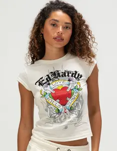 ED HARDY Love Kills Slowly Womens Cap Sleeve Tee