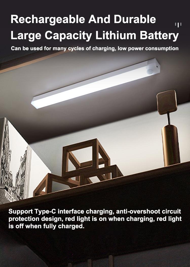 4-Piece USB-Charging Magnetic Cabinet Lights Compact Under-Cabinet LED Lights Motion-Sensor Night Lights Ideal for Wardrobes Closets Hallways Staircases Kitchens Home Decor lighting kitch