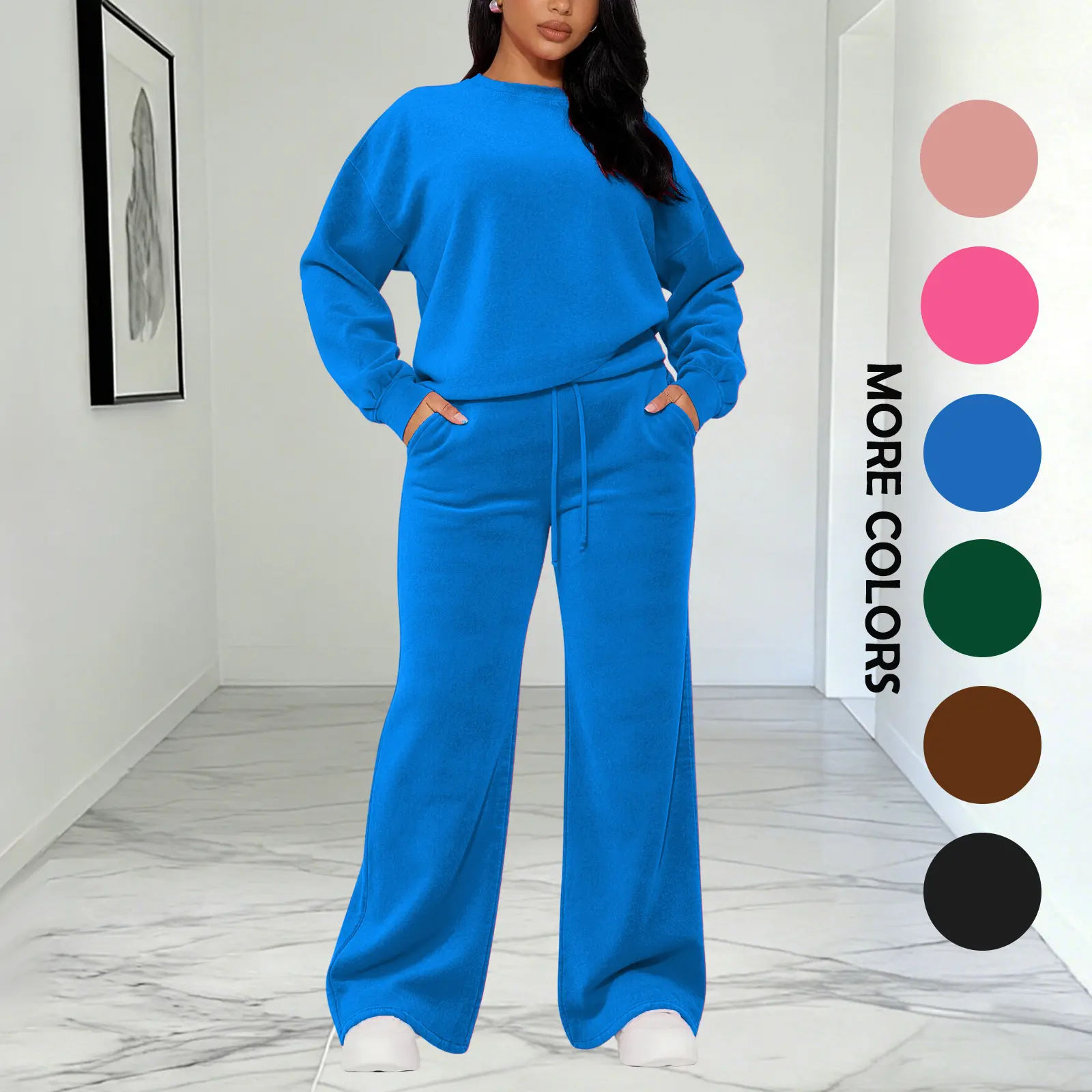 Cozy Velvet Tracksuit Set for Women | Pocketed Joggers, Premium Korean Velvet Fabric, Perfect for Casual Days & Travel Adventures Solid Tracksuit Set Casual Loose Tracksuit
