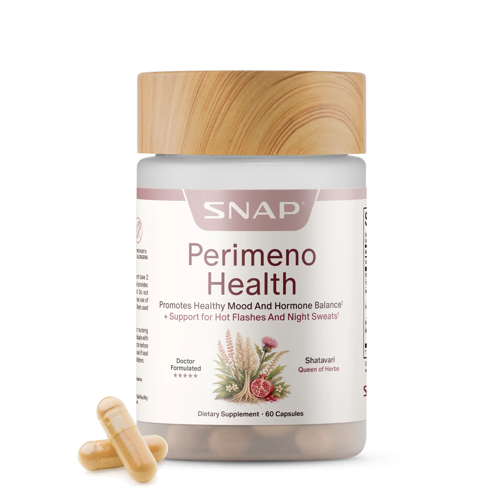 Perimeno Health - Perimenopause Support Capsules - Hormonal Balance & Women’s Vitality - Supports Mood, Energy & Stress - Shatavari + Ashwagandha + Black Cohosh - Antioxidant Support - Skin, Hair & Aging Support - Hot Flash Support - 3rd Party Tested