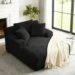 67'' Oversized Plush Chaise Lounge Chair Indoor, Oversized Upholstered Sofa Bed, Sleeper Couch Reading Chairs Fluffy Plush Faux Fur Cloud Sofas Couches for Living Room bedroom