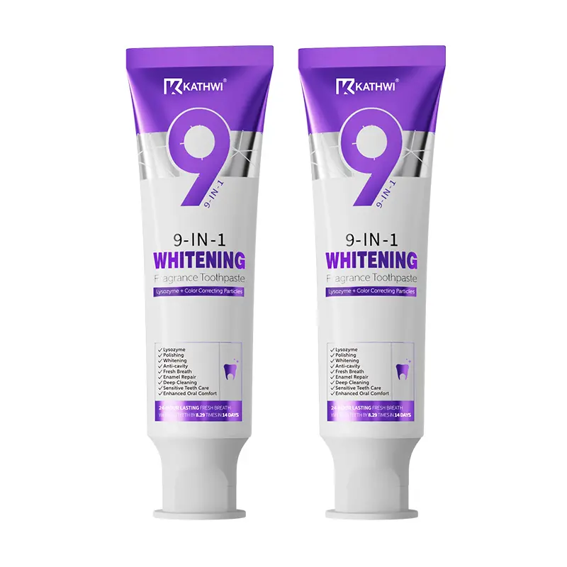 Kathwi Probiotic Brightening Toothpaste, 9-in-1 Purple Formula for Deep Cleansing and Enamel Repair, Long-Lasting Freshness for Adults, Probiotics, Oral Care, Smile Care, Fresh Breath, Dental Health Toothpastes, 9-In-1 Formula, 9‑In‑1 Whitening