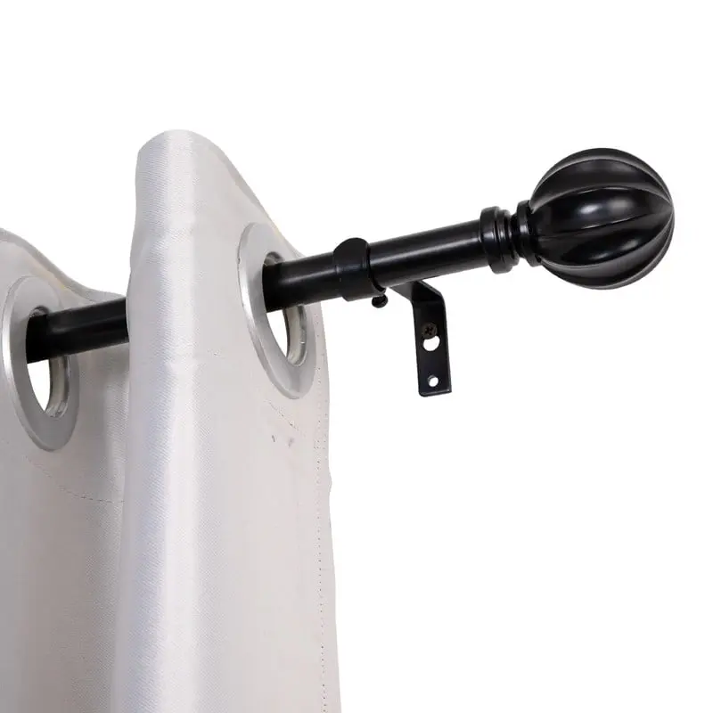 UTOPIA ALLEY 3/4 in Black Metal Curtain Pole & Track - Adjustable 28-48 in Drapery Rod for Bedrooms, Living Rooms, Tapestries, Decorative Window Accessory, Black Metal Curtain Poles & Tracks