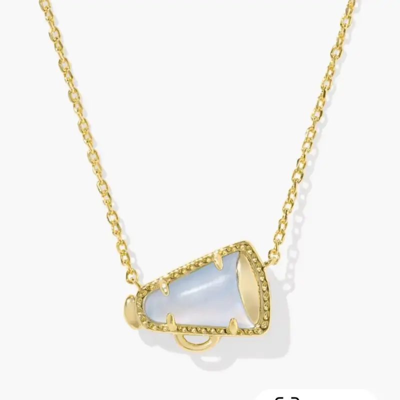 Cheer gold necklace with box and bag