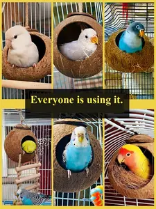 Hamster Nest Bird’s Nest Syrian Hamster Small Pet Supplies Budgie/Parrot Nest Small Warm Hideaway Pet Toy House Coconut Shell Nest Hideout
