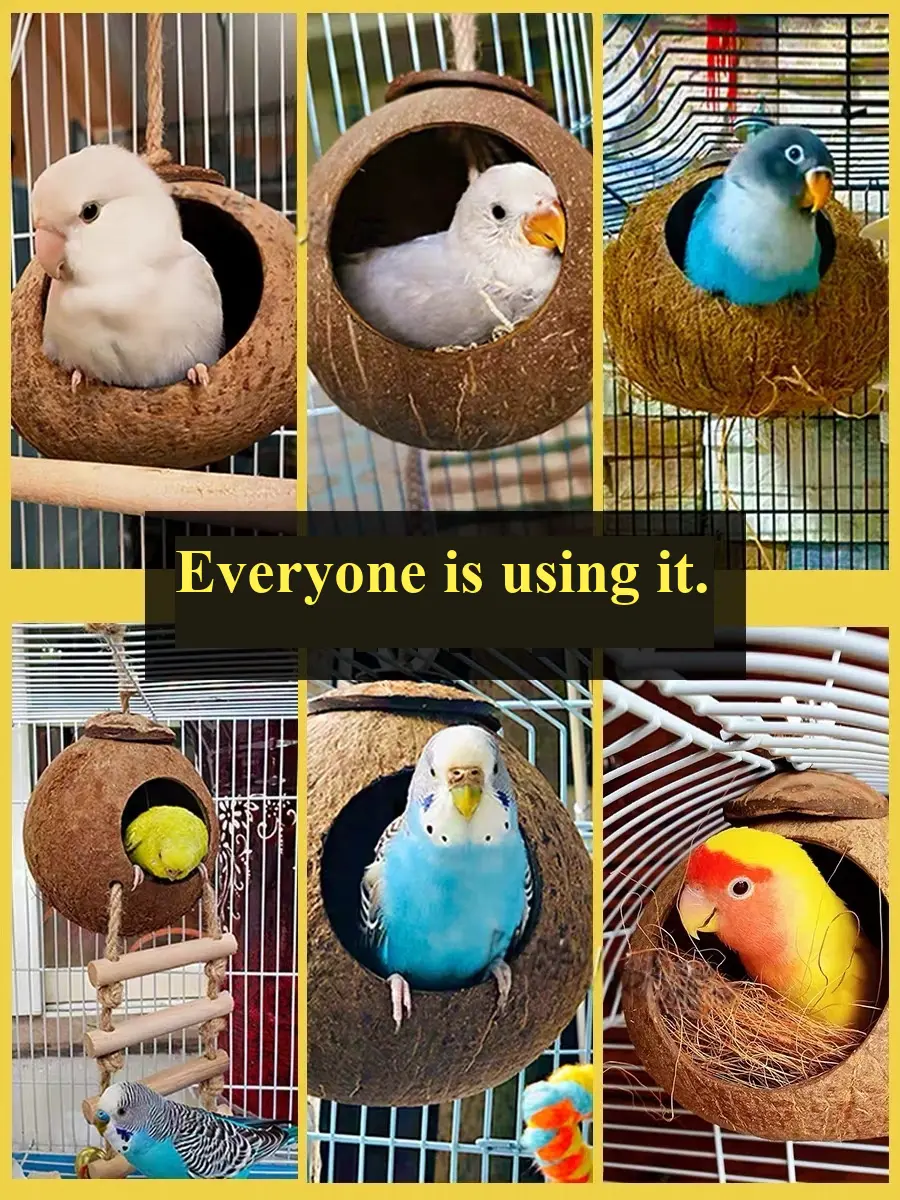 Hamster Nest Bird’s Nest Syrian Hamster Small Pet Supplies Budgie/Parrot Nest Small Warm Hideaway Pet Toy House Coconut Shell Nest Hideout