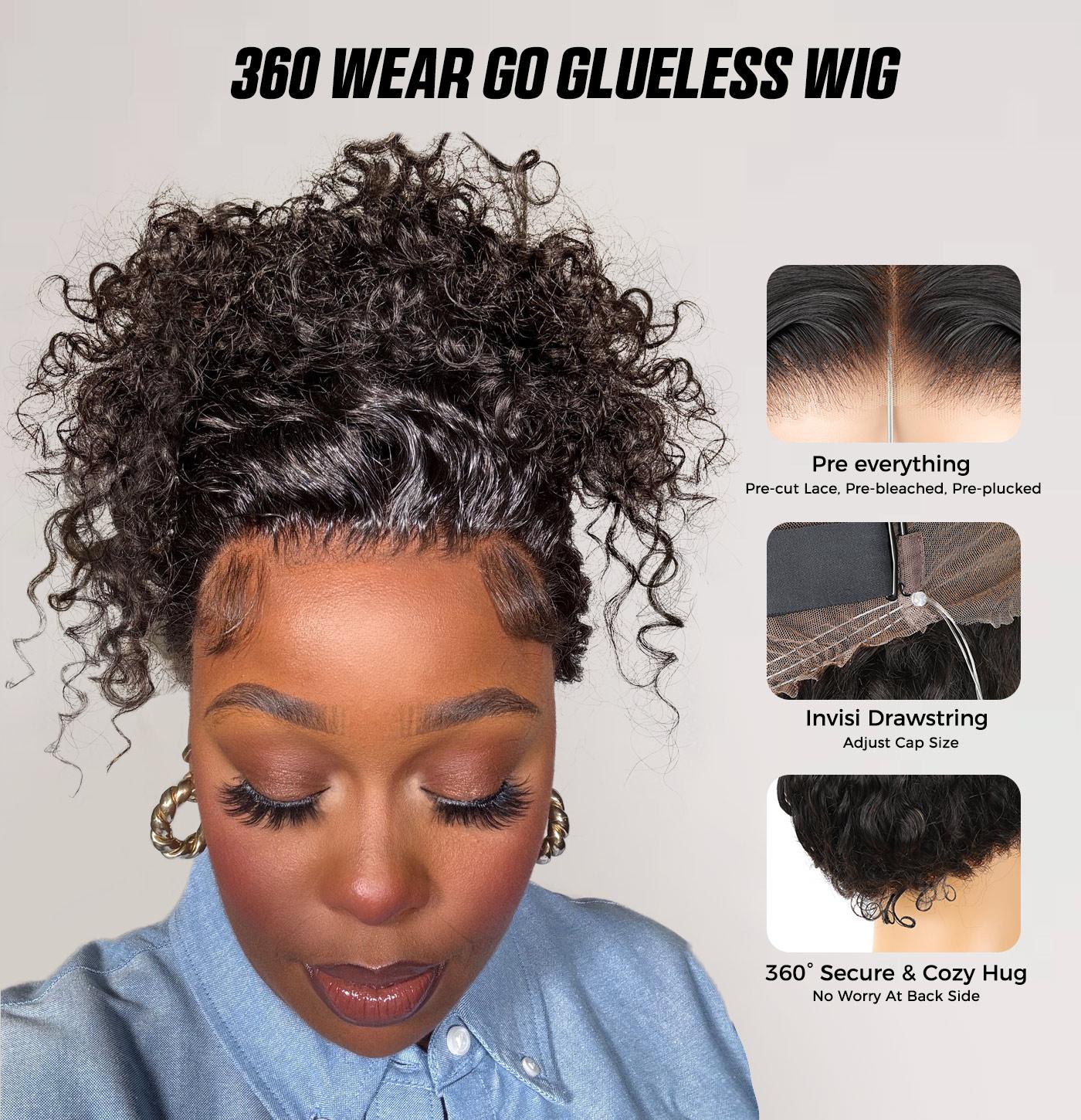 [NEW IN] OQ HAIR Pre-Cut Lace Kinky Straight 360 Full Lace Frontal Glueless Wig With Invisi Drawstring Pre Plucked Human Hair Wig #TikTokShopBlackFriday