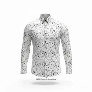 White Western Fashion Long Sleeve Shirt-LAM4483