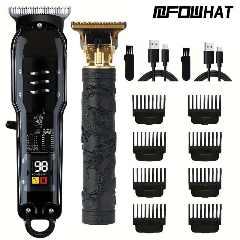 MFOWHAT Professional Electric Hair Clipper Set (2-Piece) Haircuts Shaves and Hair Trimming — Suitable for Men Women and Children