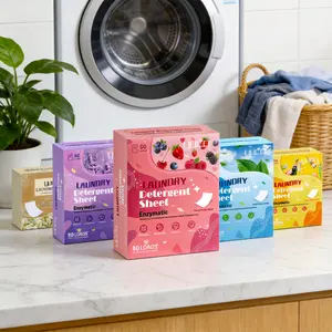 YUCO Laundry Detergent Sheets Berry Lavender Champagne Flaxseed Sandalwood Scent 80 Loads Eco Laundry Soap Washer Sheet, Liquidless Washing Detergent Sheets for Laundry for Travel, Plastic Free, Hypoallergenic