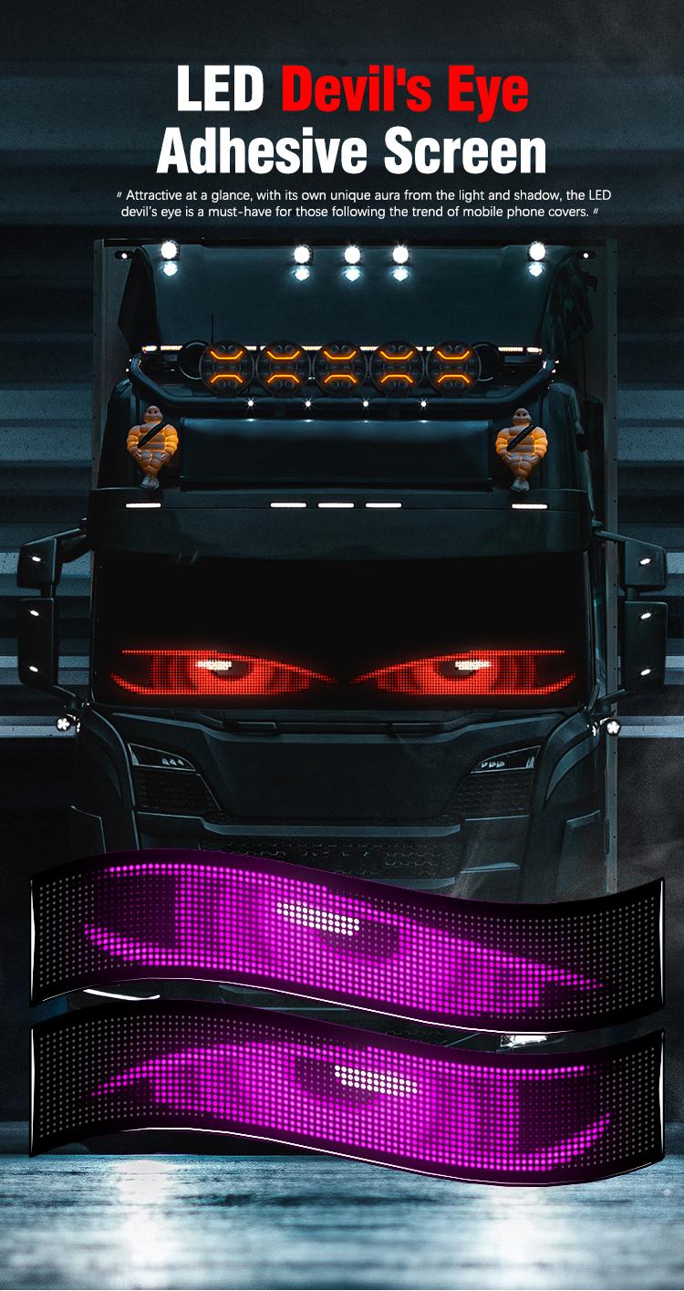 Devil Eyes Light for Windshield 2PCS 3 Models Dual Screen Sync LED Eyes with APP Control Custom Text Animations Graphics for Heavy Trucks Cars SUVs RVs 35.4*7.6 Inch 23*5 Inch Devil Eyes Light for Windshield 2PCS 3 Models Dual Screen Sync LED Eyes with APP Control Custom Text Animations Graphics for Heavy Trucks Cars SUVs RVs 35.4*7.6 Inch 23*5 Inch