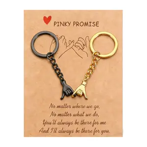 2pcs Pinky Promise Gift Matching Couple Gifts Valentines Day Gifts for Him Her Boyfriend Girlfriend Best Friend Matching Keychains for Couples Wife Husband Birthday Gifts