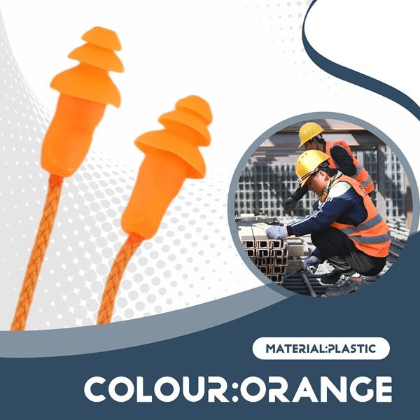 Chargeable Wireless Bluetooth Earbuds Headphone - In-Ear Noise Cancellation, IP55 Silicone Shockproof, Team Intercom, Hearing Protection for Work & Construction Sites (Orange),summerwins