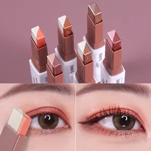 6Pcs Gradual Change Eyeshadow Stick Set PearlescentMatte Highlighter Eye Shadow Glam Long Lasting Natural Makeup Waterproof Sweatproof Not Easy To Take Off Cosmetic