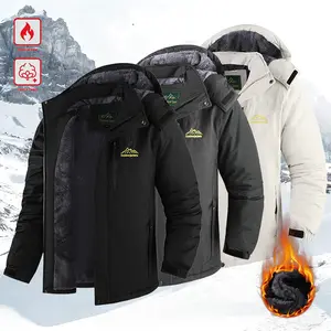 Men's Winter Fleece-Lined Hoodie – Thick, warm softshell jacket with an adjustable drawstring hood, ribbed cuffs, and zippered front closure; perfect for outdoor hikes, jogging, fishing, gym workouts, or everyday casual wear; a must-have versatile piece f