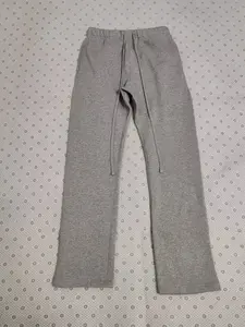 Uncuffed Men's Sweatpants Dark Grey Joggers Relaxed Oversized Fit Design Unisex Athletic Casua Lounge Pants with Pockets, Soft Fleece Home Pants with Drawstring