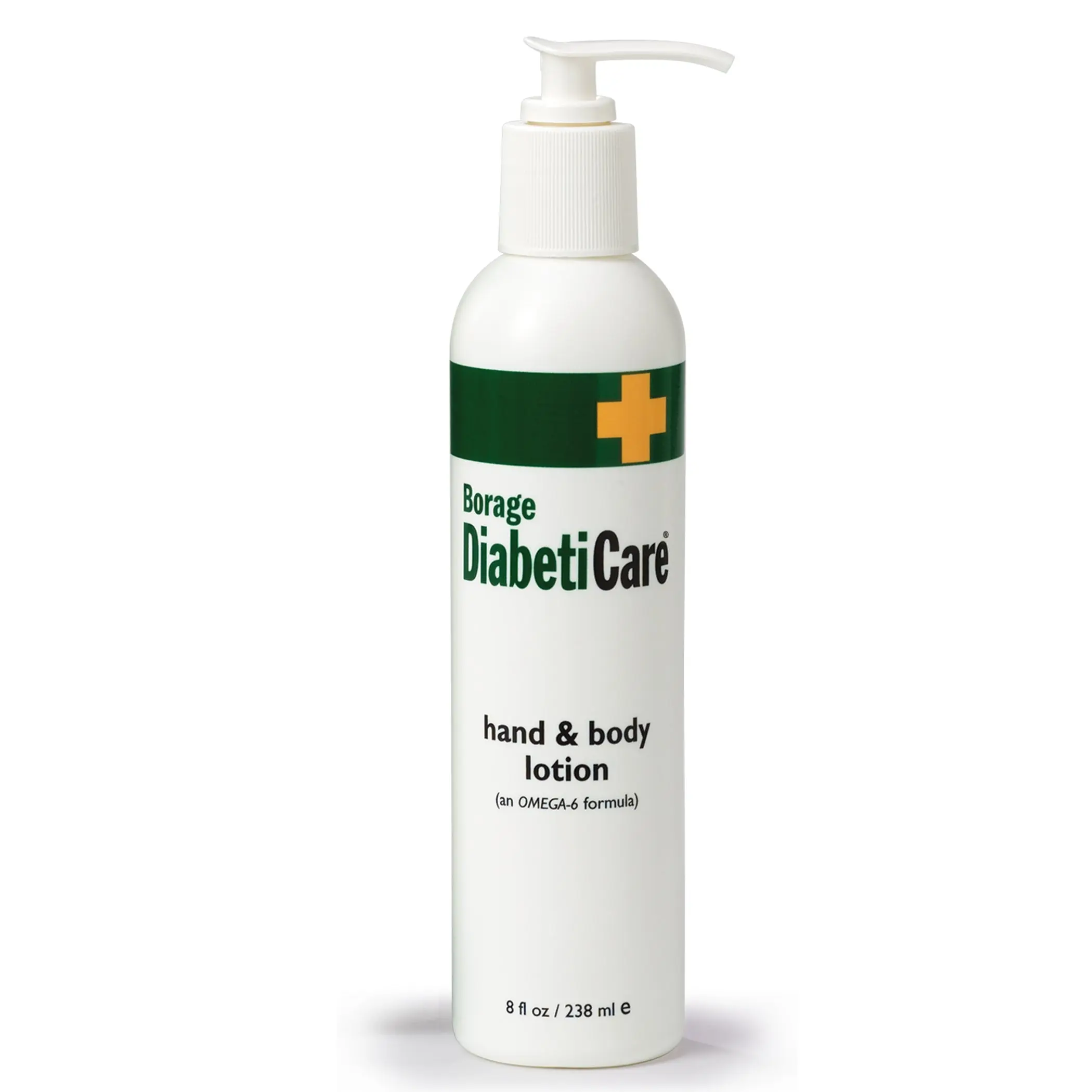 Borage DiabetiCare Hand & Body Lotion, 8 fl oz Single Bottle Cosmetic Moisturizer, Clinically-Proven for Diabetic Dry Skin, with Glycerin & Vegetable Wax Cetyl Alcohol, Dermatologist-Recommended, Fragrance-Free