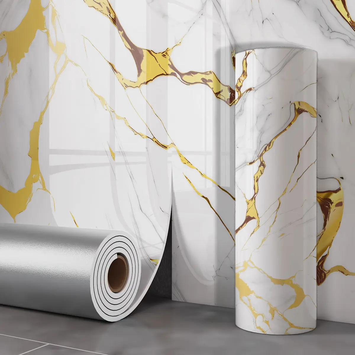 Vintage Marble Self-Adhesive Wallpaper & Adhesive Wall Stickers & Murals, 1 Roll (23.62*118.11in), Waterproof, Moisture-Proof, Easy-to-Clean, Durable for Living Room, Kitchen Decor Backsplash