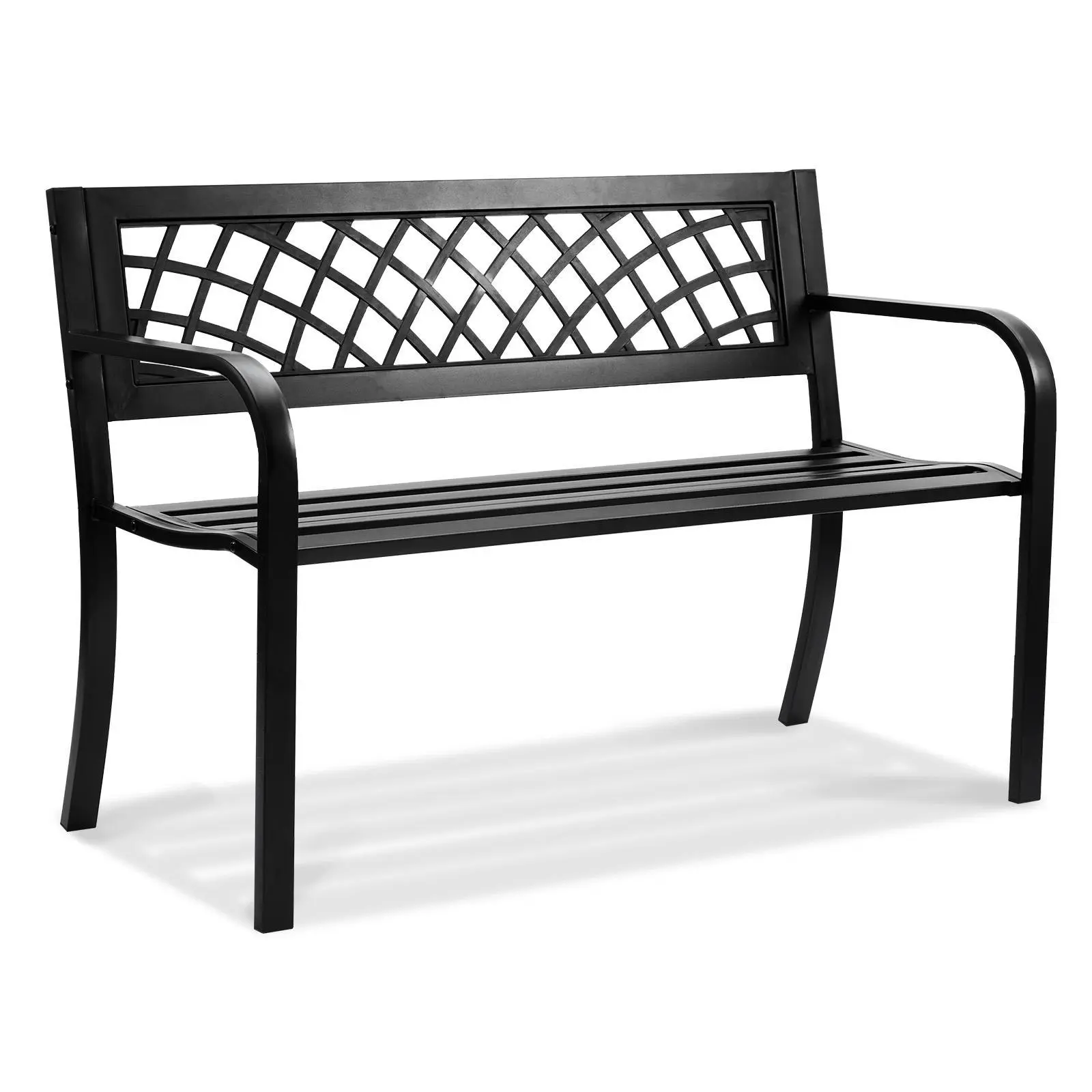 【SummerFinds】VEVOR Outdoor Bench, 46 inches Metal Garden Bench for Outdoors, 480 lbs Load Capacity Bench,  Outdoor Garden Park Bench with Backrest and Armrests, Patio Bench for Garden, Park, Yard, Front Porch