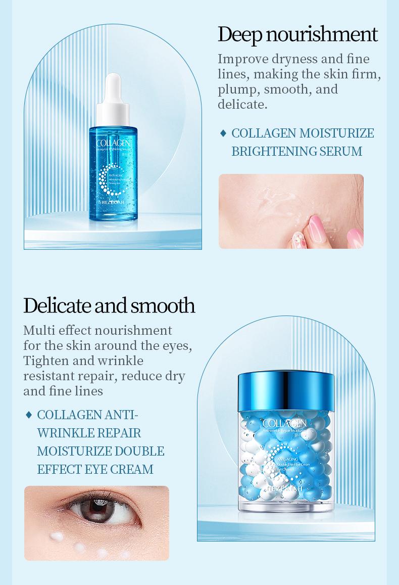 Collagen Moisturize Brightening Six Piece Set,Skin Care Kits,Anti-Aging Moisturizing Hydrating Firming,Hydrate Moisturizer