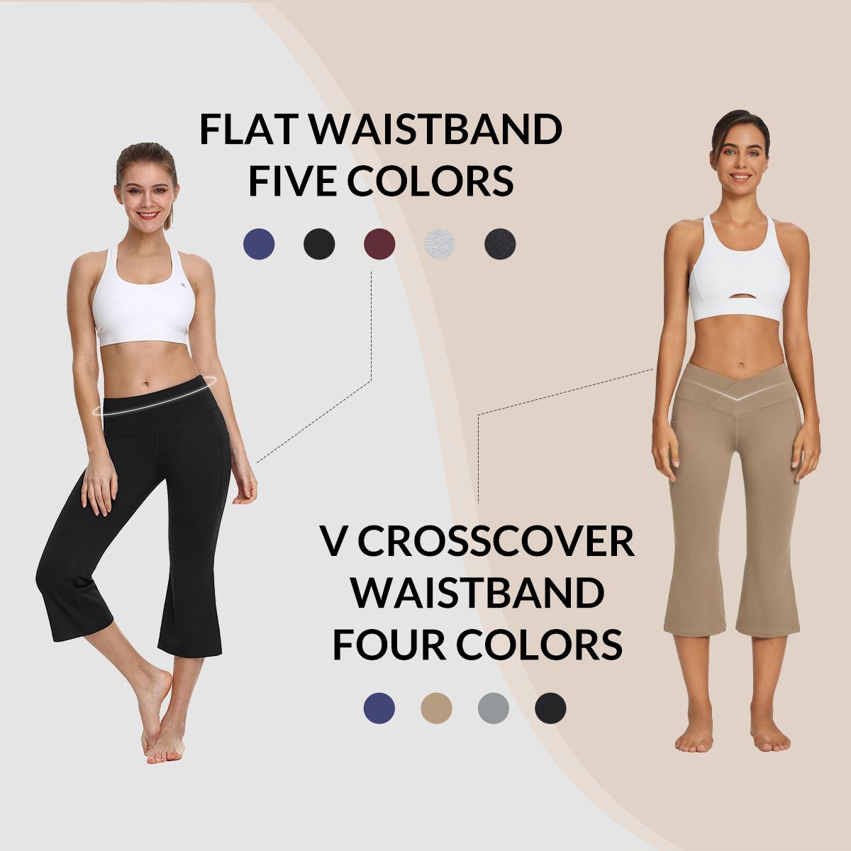 baleaf 21‘’ Yoga Pants Women Flare Capri Leggings with Pockets Bootcut Casual Cotton Work Cool Summer Lounge Wear Work Pants
