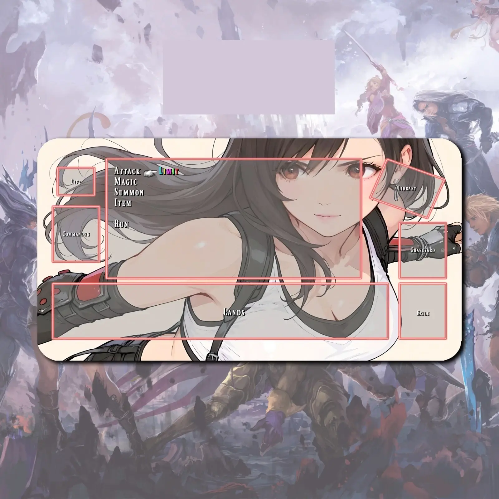 Fantasy Tifa v2 Magic TCG CCG Anime Desk Mat Mousepad Trading Card Game Mat