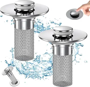 Stainless Steel Modern Anti-Odor Bathroom Sink Stopper with Bouncing Core & Brass Pop-Up Drain Plug for Bathtub Home Goods ，universal bathtub drain stopper，bathroom sink strainer High Pressure Shower Handheld Shower Head