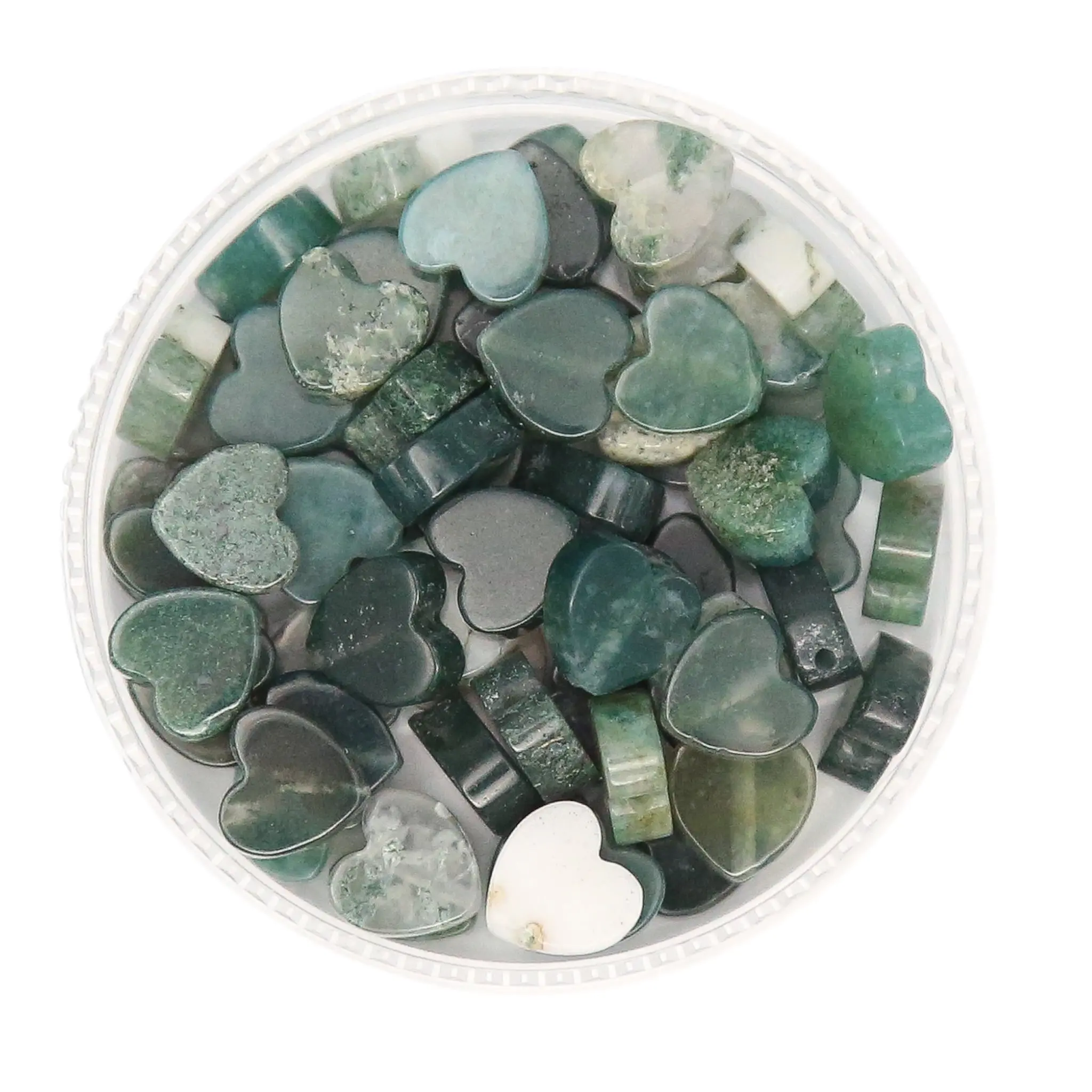 MOSS AGATE - Stone Heart Beads