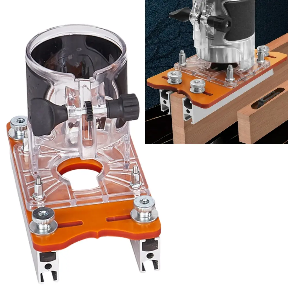 2-in-1 Router Base Plate Heavy Duty With Slotting Assistance, Precision Woodworking Edge Trimming Tool, Slotting Board Tool, Suitable For Woodworking, Cabinets, Wardrobes, Furniture, Home,Milling Machine Accessories, Hardware, Cutting, Power Tools