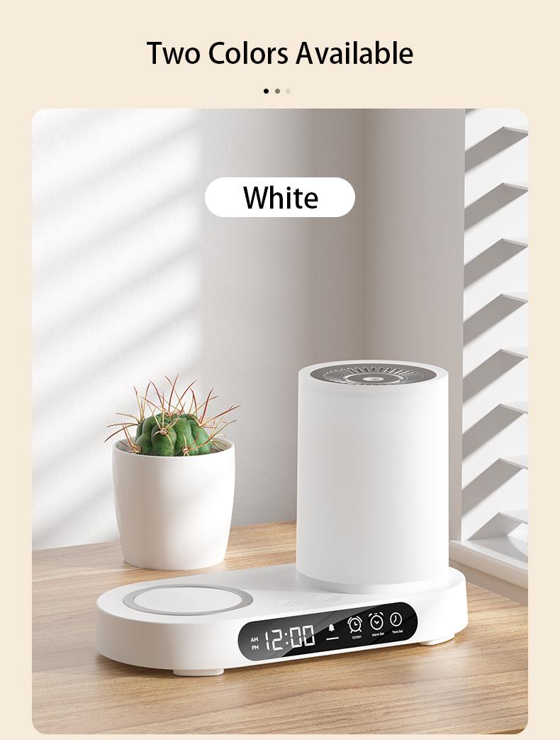 【CLEARANCE SALES】DOMEIU Multi-function automatic shut-off air humidifier bedroom chargers , aroma diffuser,  wireless charging, Bluetooth speaker. 7 color light, alarm clock,  Automated Aromatherapy .Limited-time flash sale products