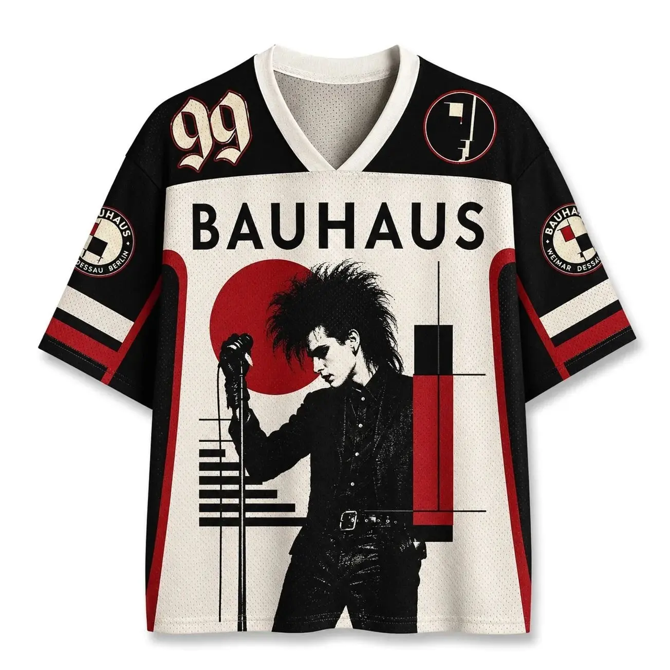 Bauhaus Band Baseball Jersey, Vintage Gothic Rock Jersey Shirt, Retro Oversized Mesh Streetwear Top, Unisex Fan Gift