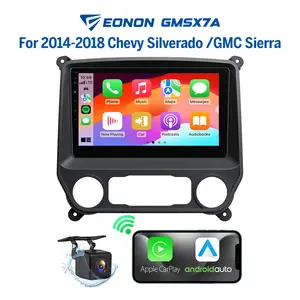 Eonon Car Stereo for Chevy Silverado GMC Sierra 2014-2018 with 10.1" IPS Touch Screen CarPlay Android Auto Android 13/14 Car Head Unit with Backup Camera & Dashcam OBDII SWC Sub BT Bluetooth 5.0 - GMSX7A, GMSX6S2