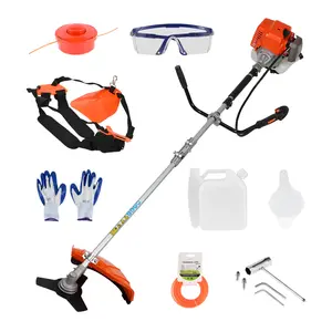 52CC 2-Stroke Gas String Trimmer 11" Multi-Functional Lawn Edger Heavy-Duty 3T Blade for Thick Overgrowth Ergonomic Handle & Shoulder Strap for Quick Grass Cleaning