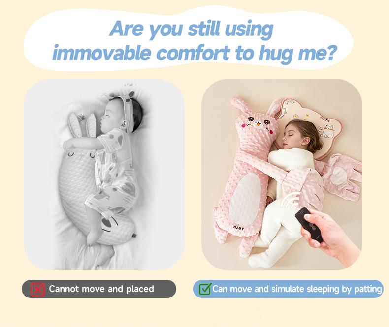 Big White Goose Baby Soothing Pillow Soft Cotton Hugging Sleep Aid Cushion for Newborns with Remote Control Three Adjustable Modes