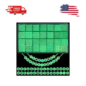 1400pcs Glow Letter Beads 4x7mm Acrylic Glow in The Dark