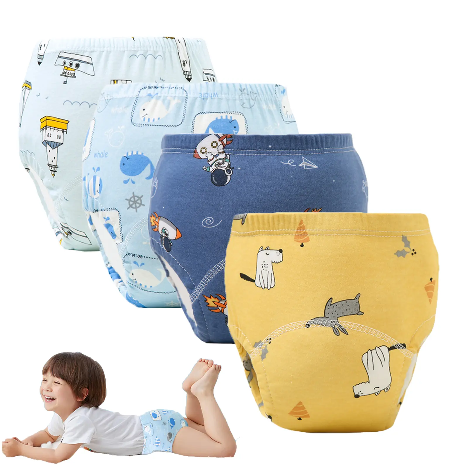Unisex Potty Training Pants, Baby & Maternity Bloomers Diaper Covers & Underwear - Soft, Absorbent, Leak-Resistant, Breathable Cotton Helps Keep Skin Dry with Character Prints, Potty Training Unisex Bloomers, Diaper Covers & Underwear
