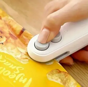 Bag Heat Sealing & Opening Machine With Magnetic And Blade, USB Rechargeable 2-In-1 Mini Portable Bag Sealer And Bag Cutter, Package Storage, Keep Food Fresh, Kitchen Laminators & Sealers, Sealing Clips