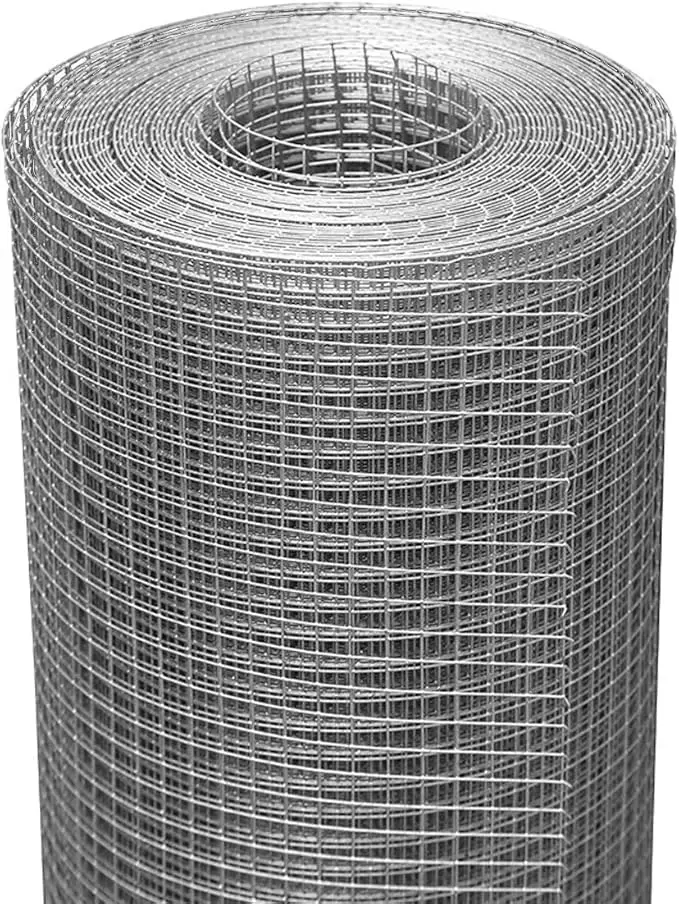 Galvanized Welded Wire Fence Roll, 48 x 100 ft 1/4 in Mesh Roll, Wire Fencing for Garden Chicken Coop Containment, Gopher & Rabbit Protection
