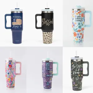 Love in Faith | Christian 40 oz Tumbler with Handle - Insulated Stainless Steel Mug for Coffee, Water & Iced Drinks, Faith-Inspired Gift