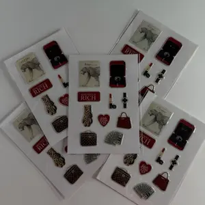 Aesthetic 3D Phone Case Stickers "beautifuland rich" - Vibrant Stickers, Waterproof, Unique Design for Personalization