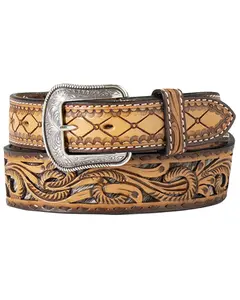 M & F Western Men's And Tooled Leather Belt - D100016302