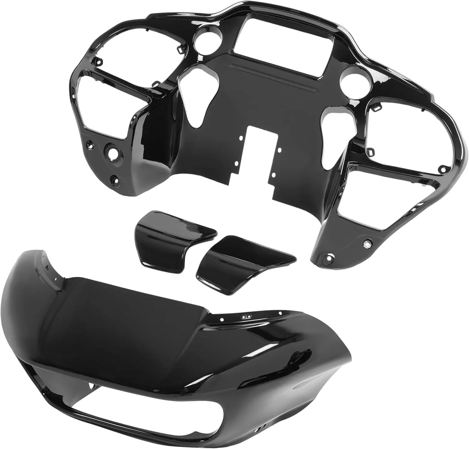 Front Outer Inner Fairings + Glove Box Cover Compatible with 2015-2024 Harley Davidson Road Glide/CVO Road Glide Gloss Black Fairing Kit