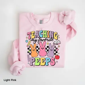 Teaching My Favorite Peeps Sweatshirt or T-Shirt, Teacher Sweatshirt, Easter Sweatshirt, Easter Bunny Shirt, Retro Easter Shirt, Easter Shirt