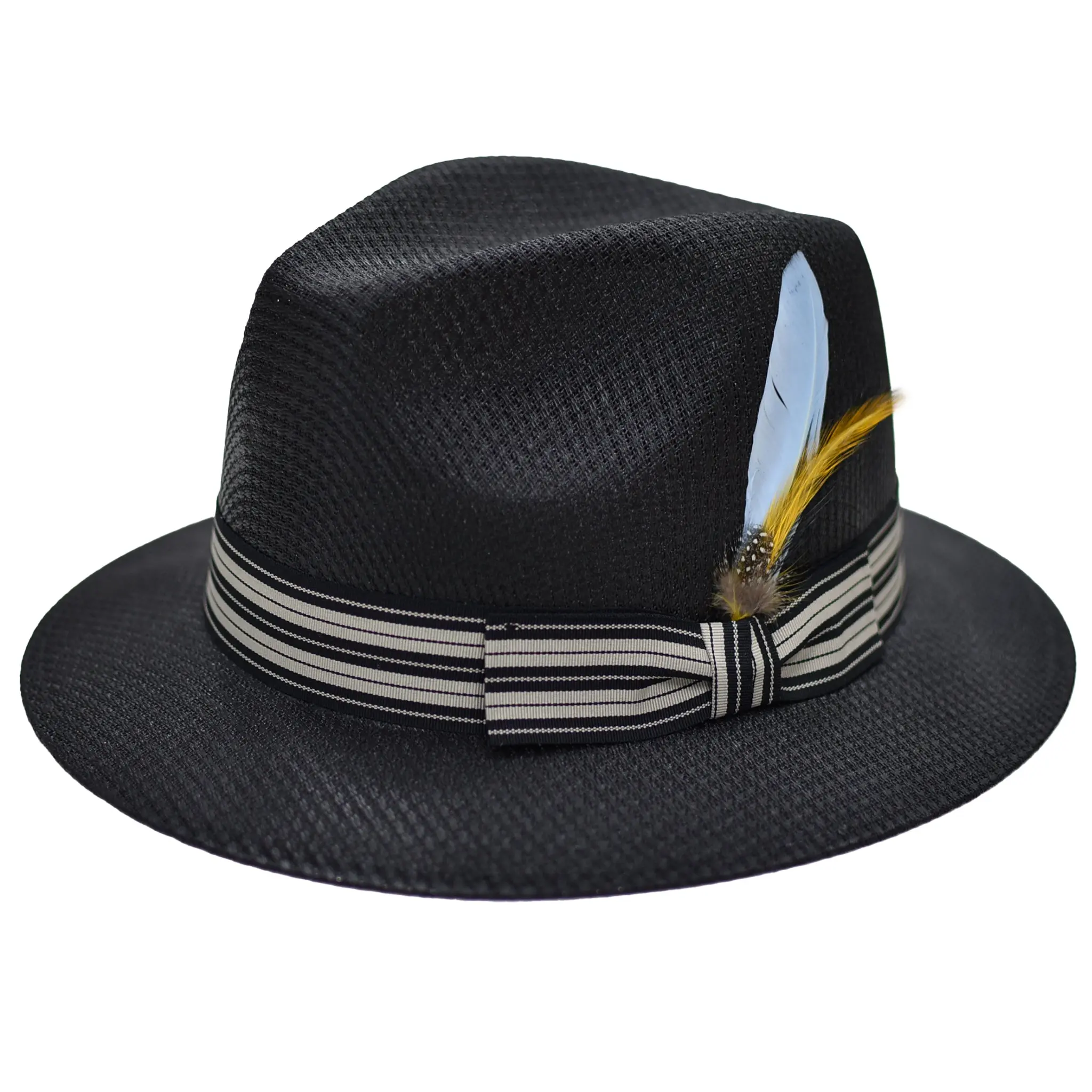 FB County Unisex Size Fedora Hat with Band Variations, Stylish Black Fashion Accessory Cap